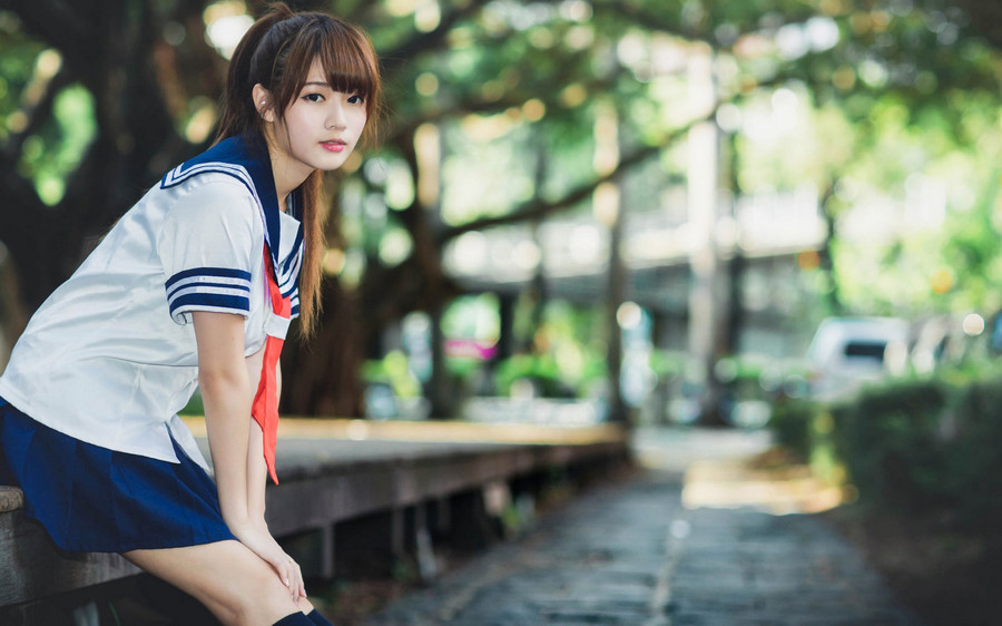 学生妹制服清纯甜美照  第3张