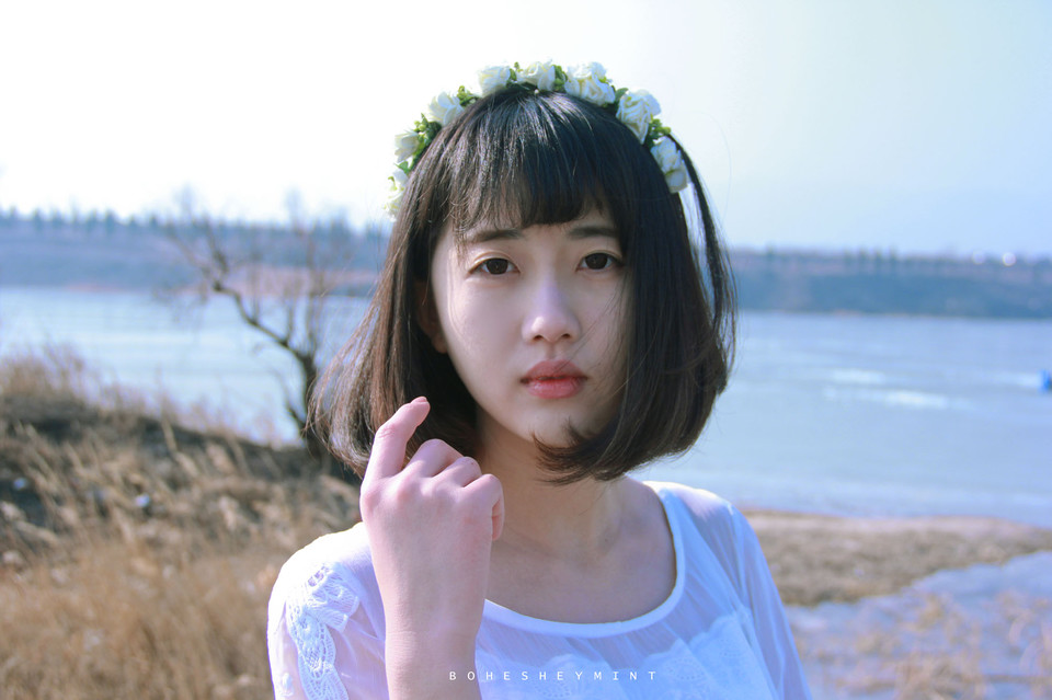 花环少女海边白裙飘飘  第7张