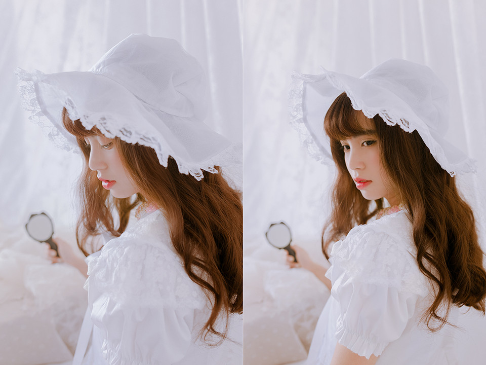 纯白私房的白裙卷发女子  第5张