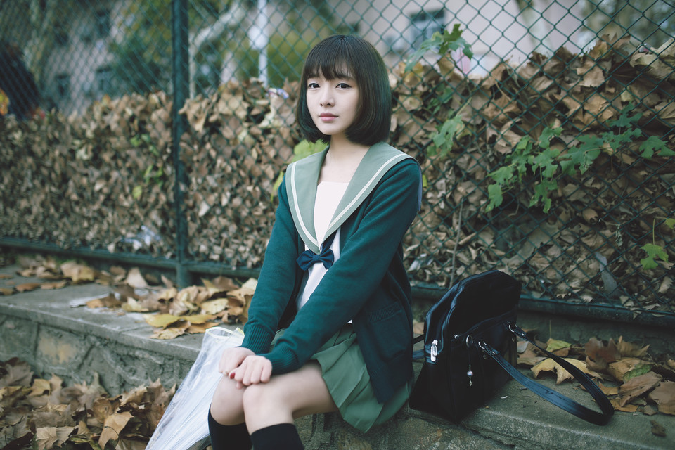 学生妹户外清纯气息  第4张