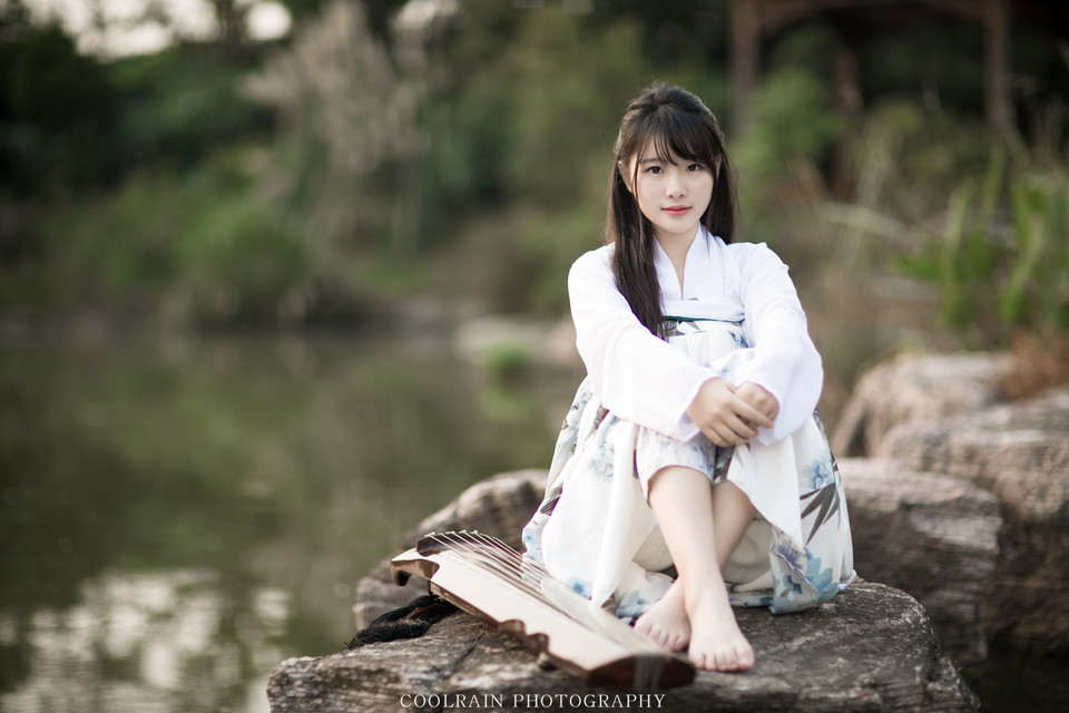 古筝女子户外清纯唯美图  第18张