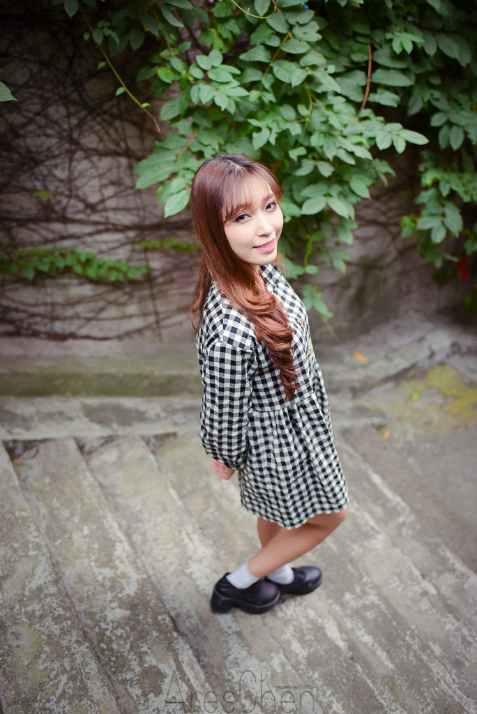 格子长裙女子的秀气写真  第26张