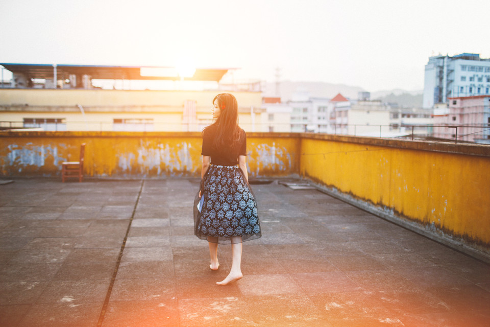 天台黄昏时的唯美迷人图  第10张