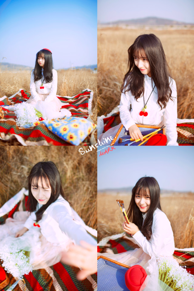 白裙姑娘户外卖萌写真  第14张