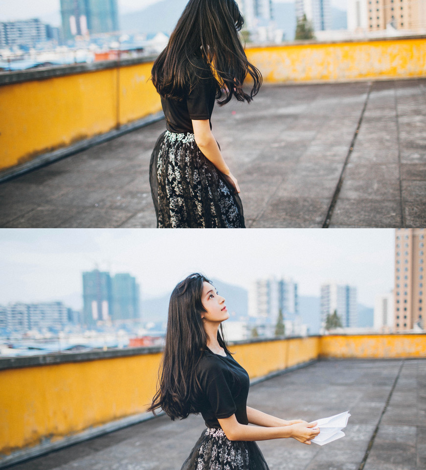 天台黄昏时的唯美迷人图  第6张