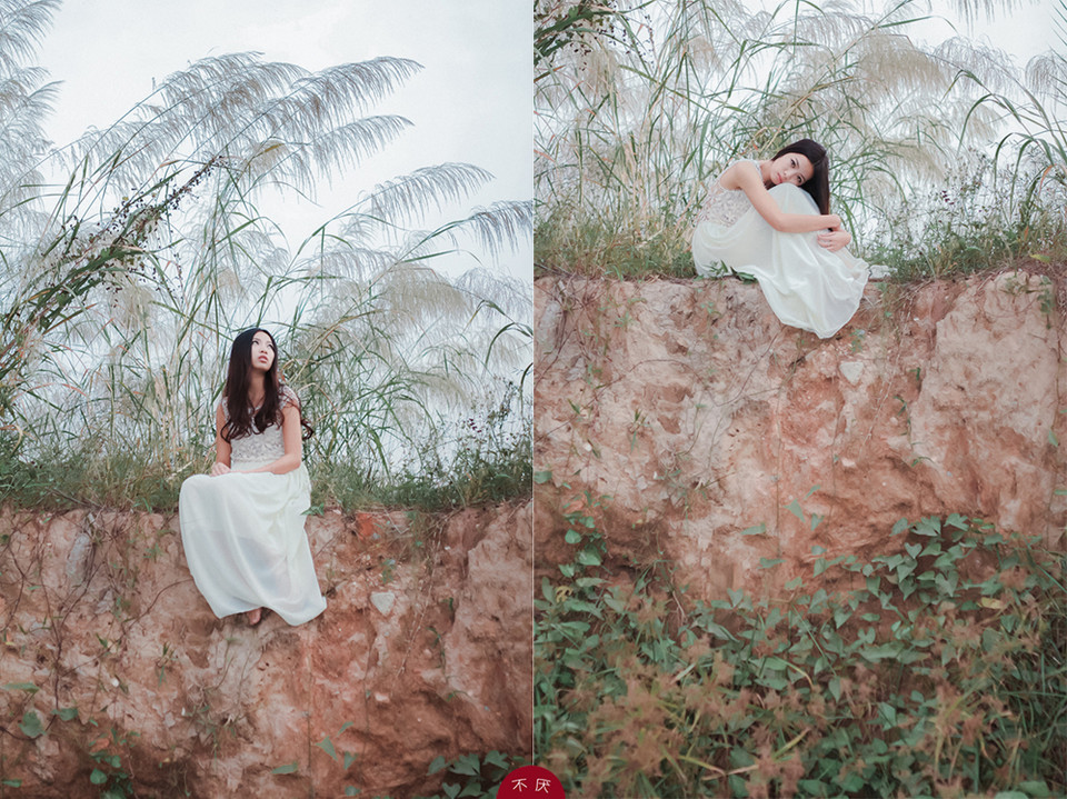 草地上白裙唯美少女图  第23张