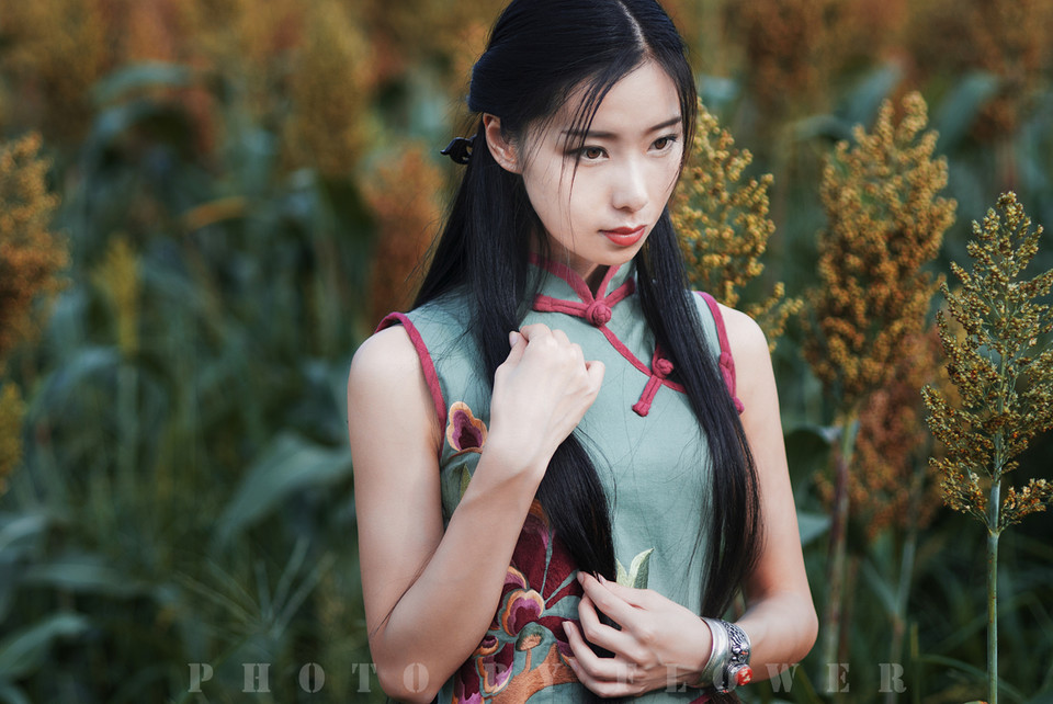 旗袍女子守望在这秋日季节  第6张