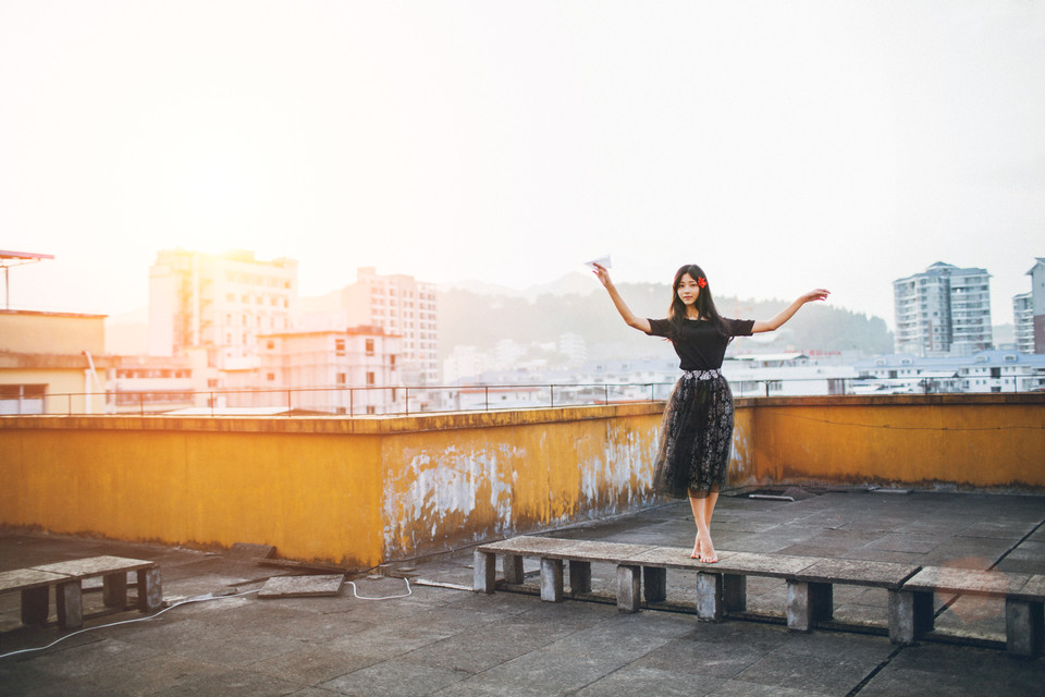 天台黄昏时的唯美迷人图  第17张