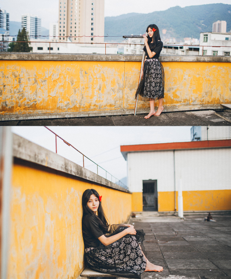 天台黄昏时的唯美迷人图  第11张