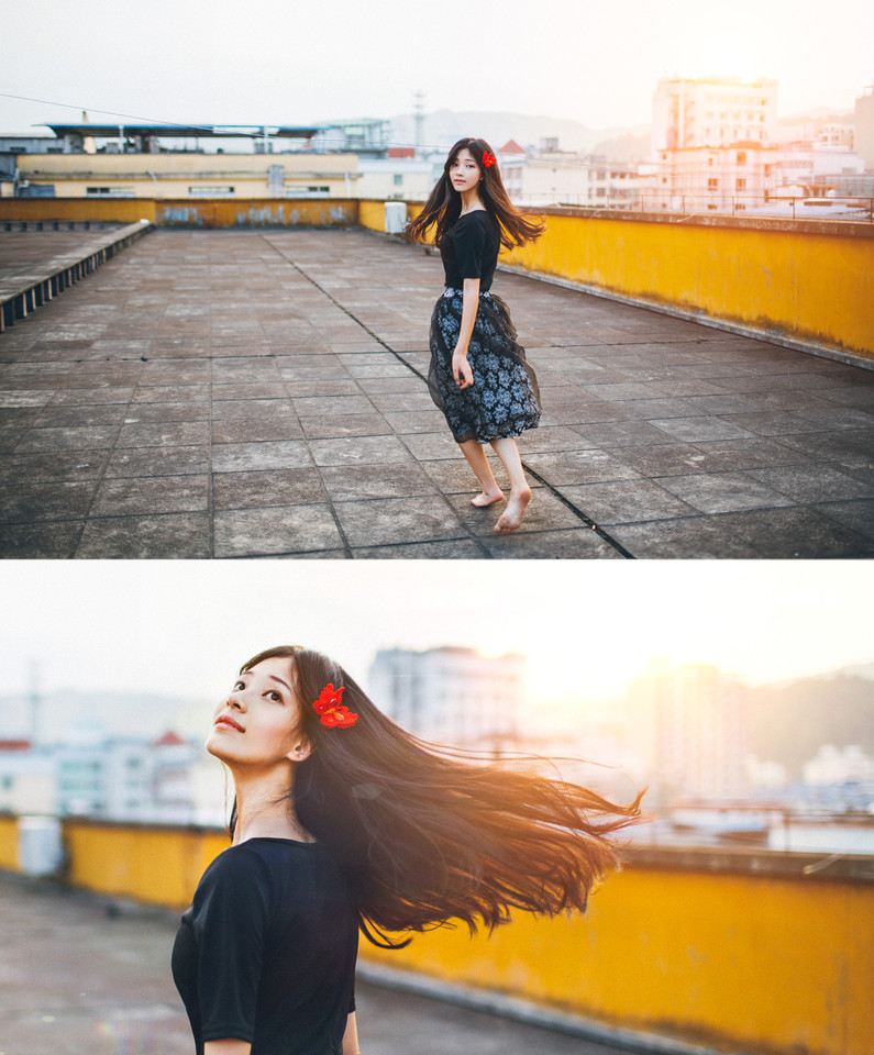 天台黄昏时的唯美迷人图  第13张