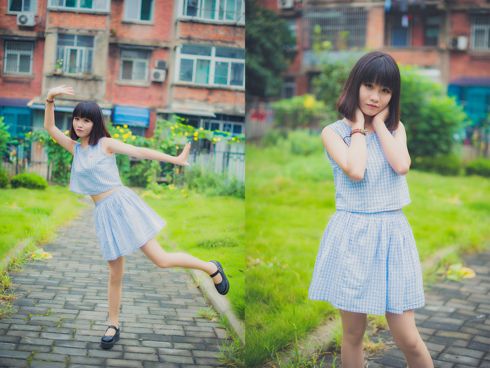 西瓜美女清纯卖萌户外图  第16张