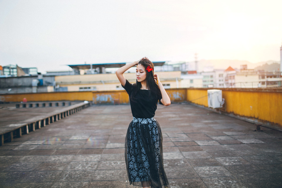 天台黄昏时的唯美迷人图  第12张