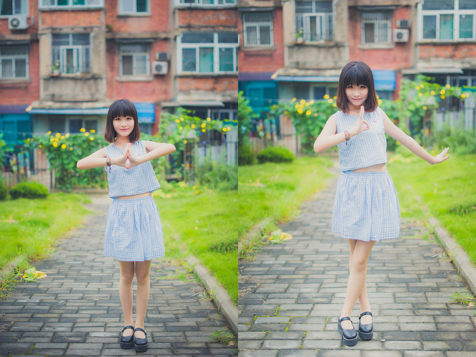 西瓜美女清纯卖萌户外图  第12张