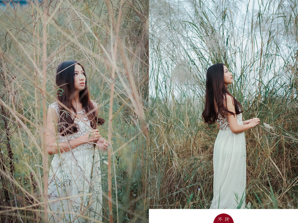 草地上白裙唯美少女图  第17张