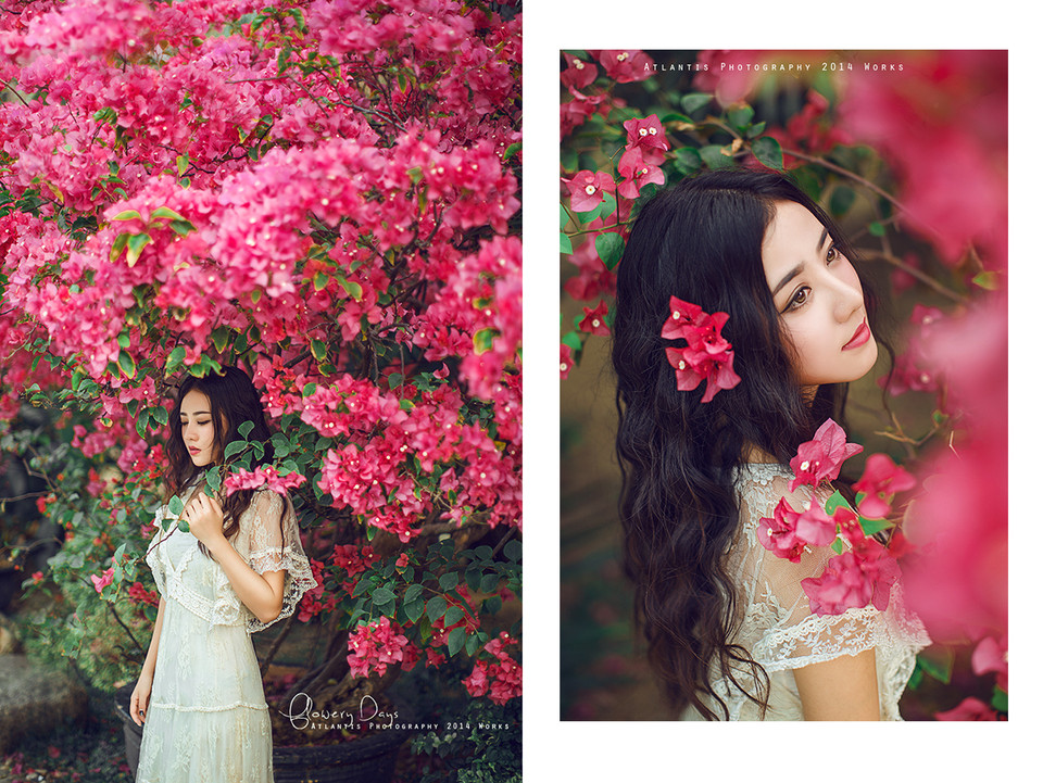 花中卷发清纯迷人女子  第10张