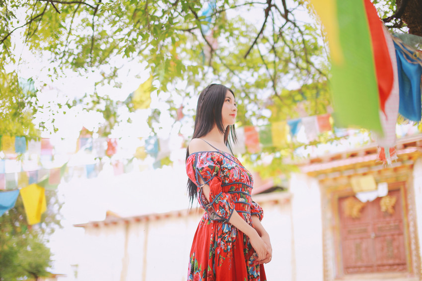 红裙女子户外飞舞写真  第11张