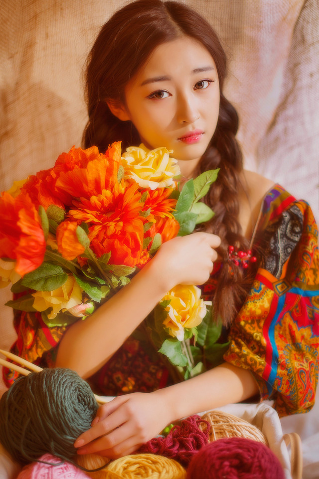 双马尾女子复古气质图  第8张