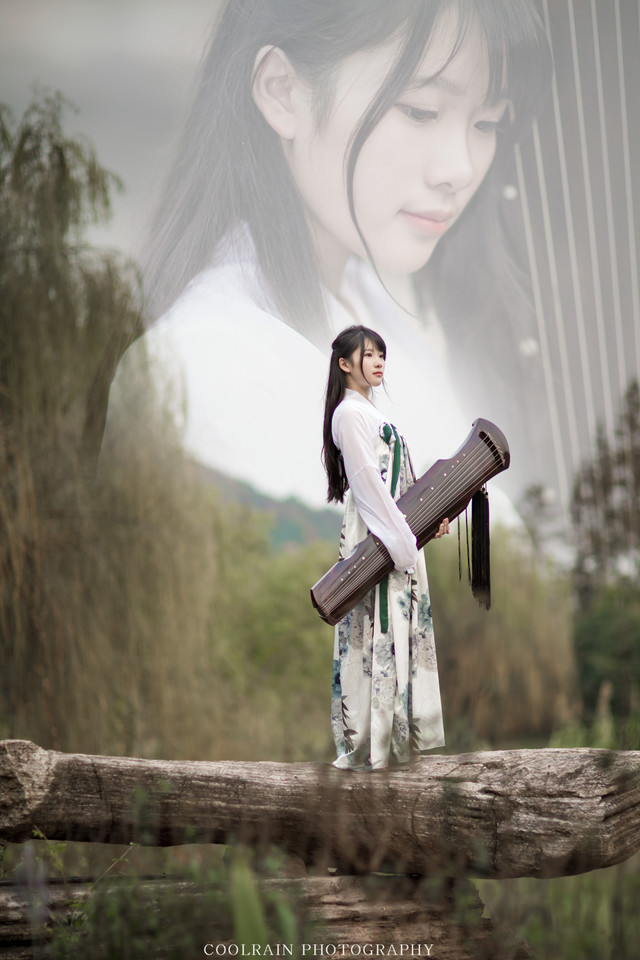 古筝女子户外清纯唯美图  第22张