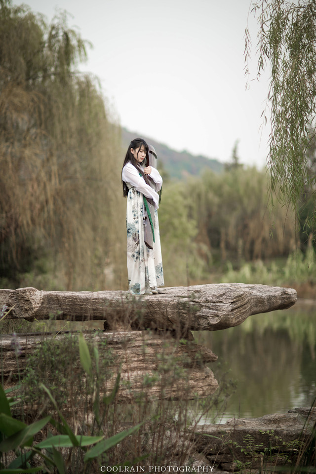 古筝女子户外清纯唯美图  第5张