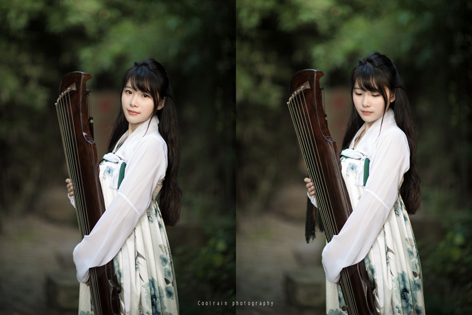 古筝女子户外清纯唯美图  第8张