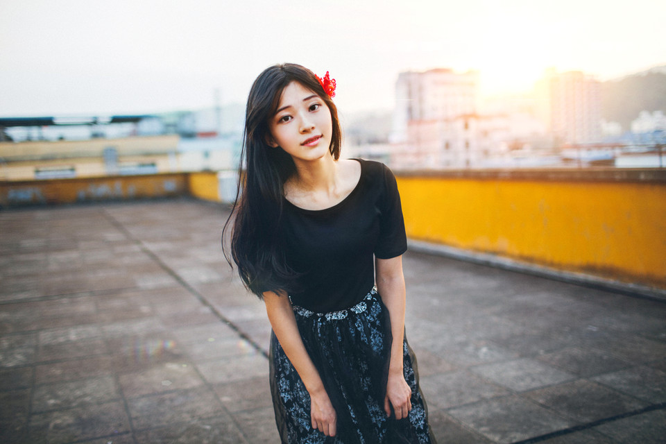 天台黄昏时的唯美迷人图  第3张