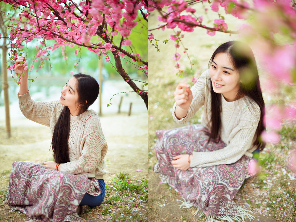 花下女子的甜美迷人图  第11张