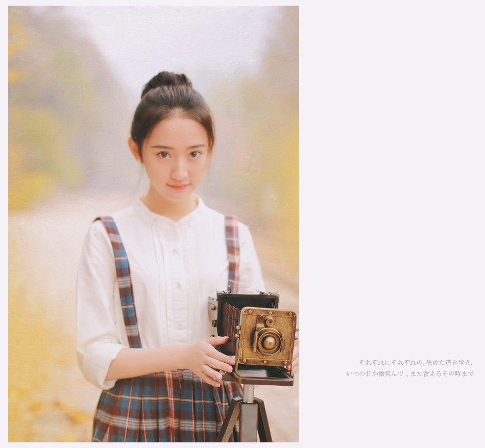 秋日的清纯女子铁轨图  第21张