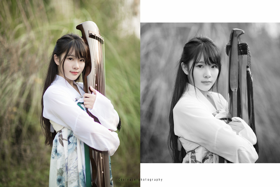古筝女子户外清纯唯美图  第10张