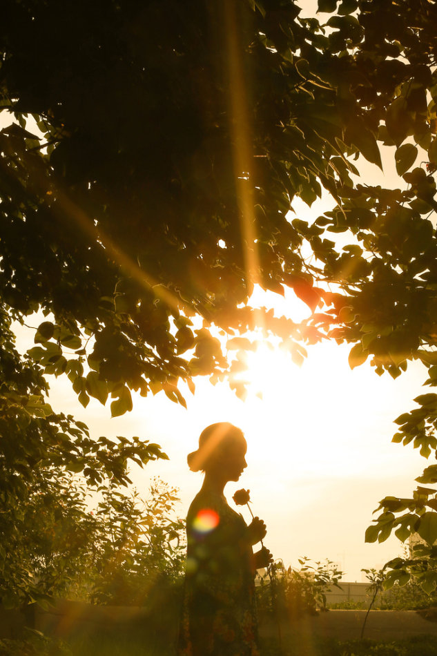 夕阳下的清纯女子  第2张