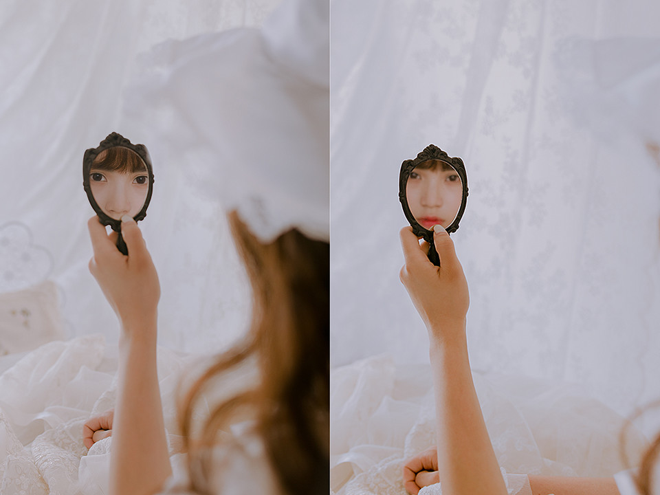 纯白私房的白裙卷发女子  第1张