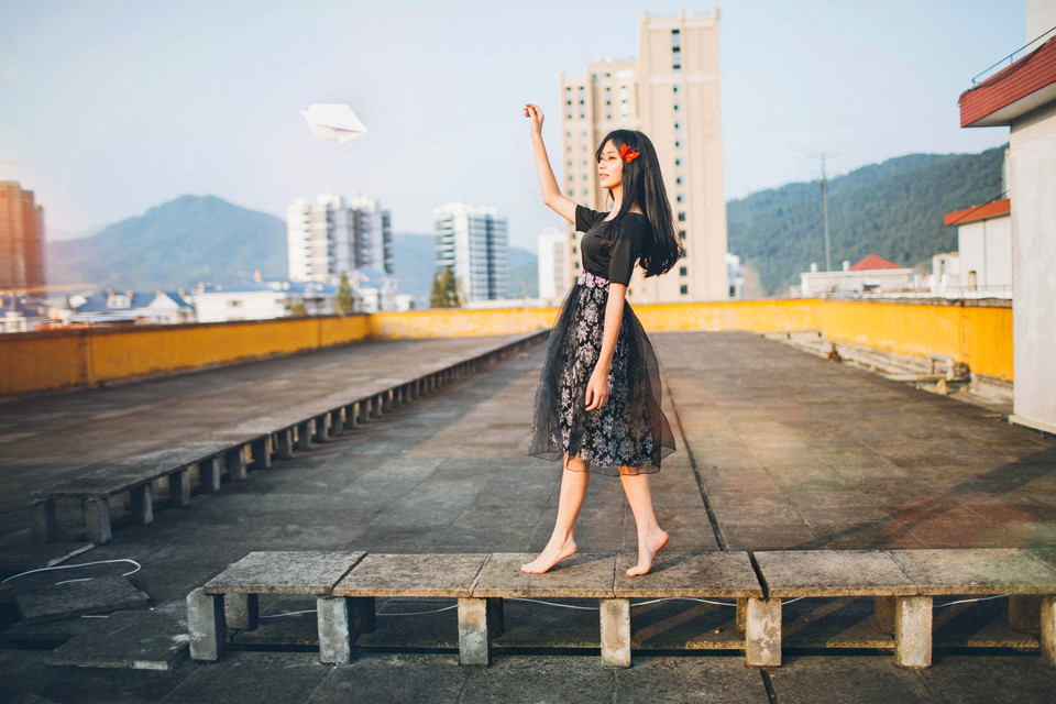 天台黄昏时的唯美迷人图  第8张