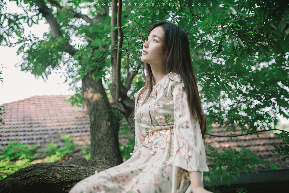 夏日树上不一样情怀的唯美女子  第5张