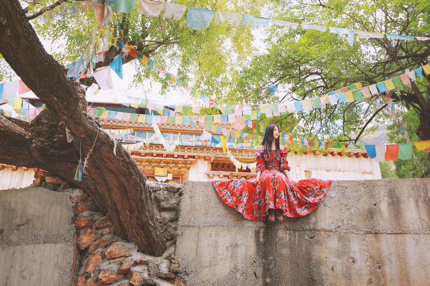 红裙女子户外飞舞写真  第13张